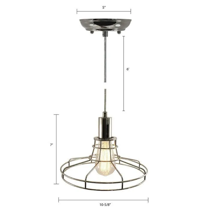 Edison Pendant Lamp with Chrome Metro Style Cage