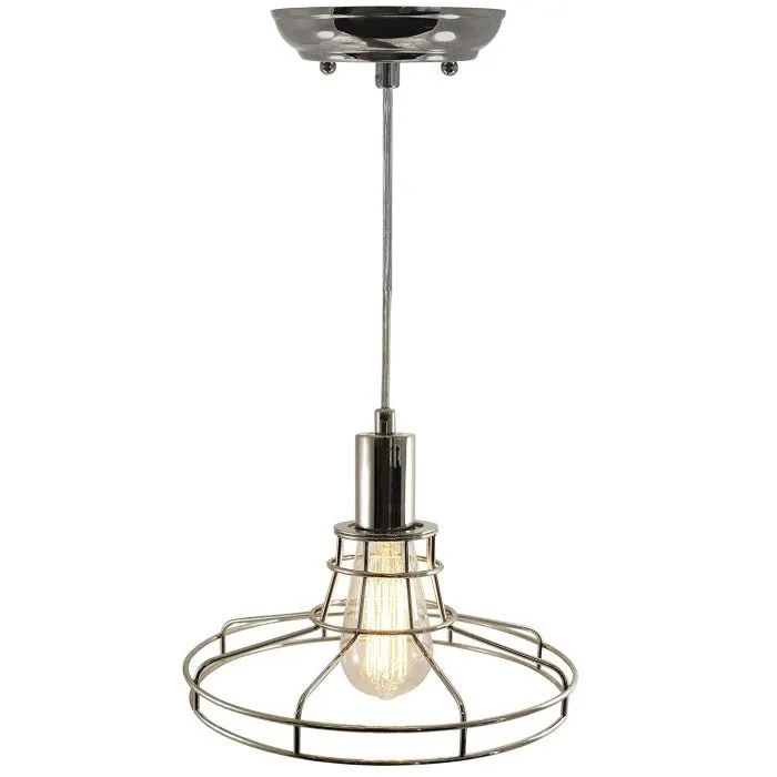 Edison Pendant Lamp with Chrome Metro Style Cage