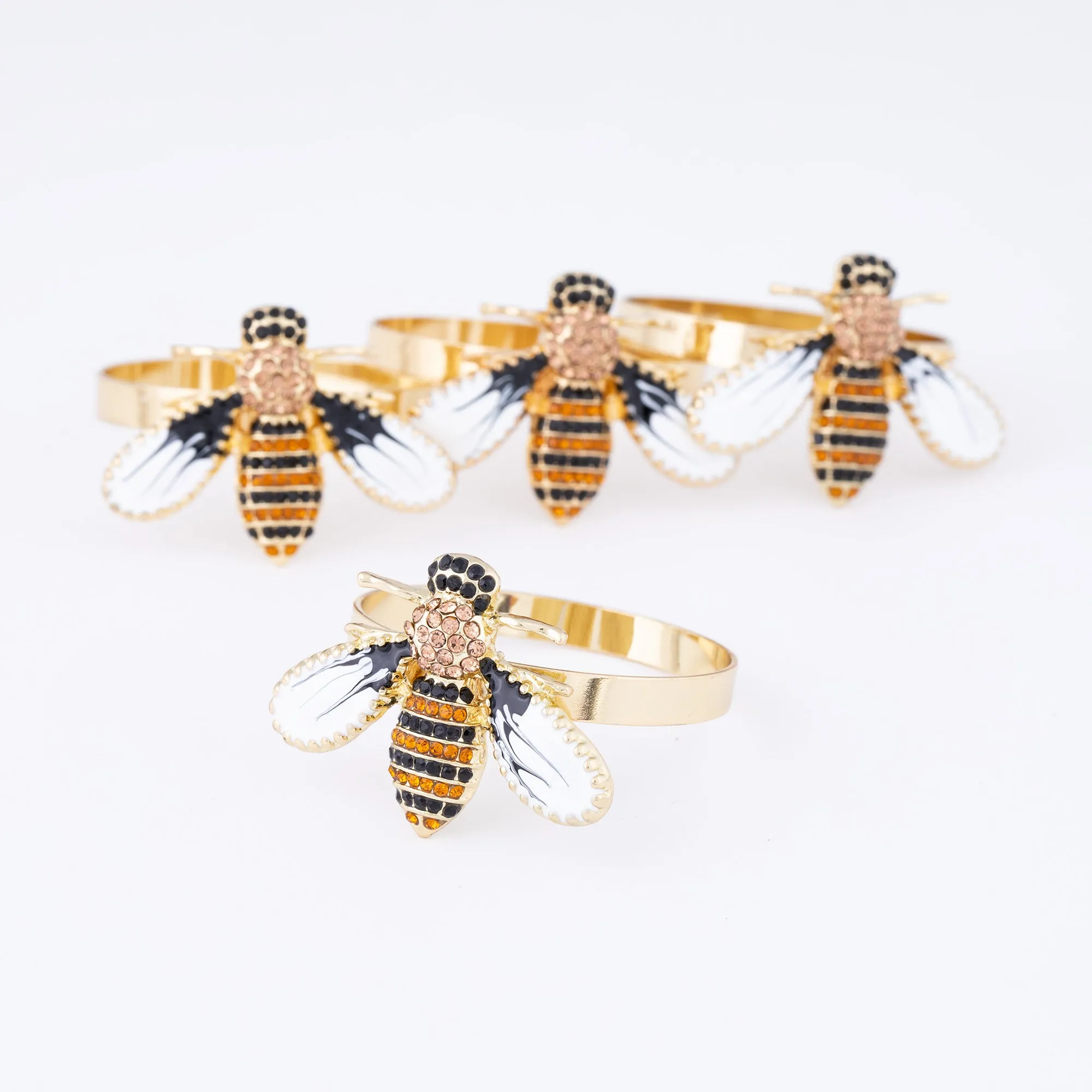 Elegant Bee Napkin Holder - Set of 4