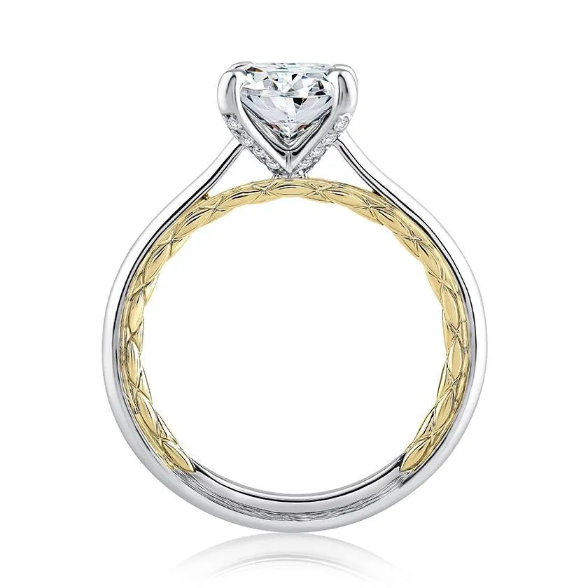 Elegant Two Tone Round Cut Diamond Engagement Ring