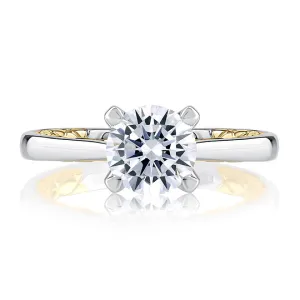 Elegant Two Tone Round Cut Diamond Engagement Ring