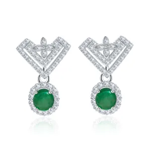 Emerald and Diamonds Vintage-Inspired Earrings