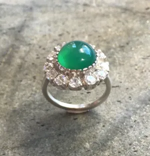 Emerald Victorian Ring - Statement Emerald Ring - Emerald Flower Ring