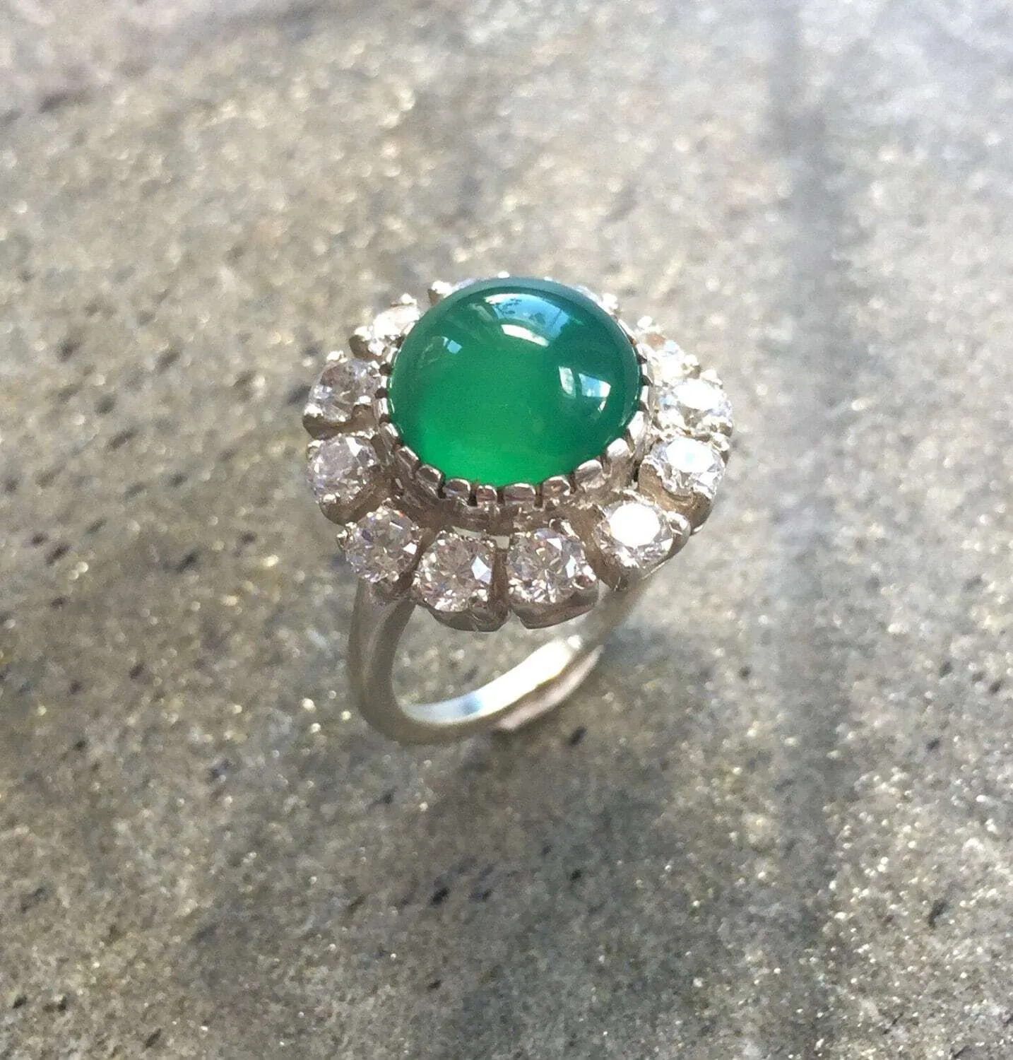 Emerald Victorian Ring - Statement Emerald Ring - Emerald Flower Ring