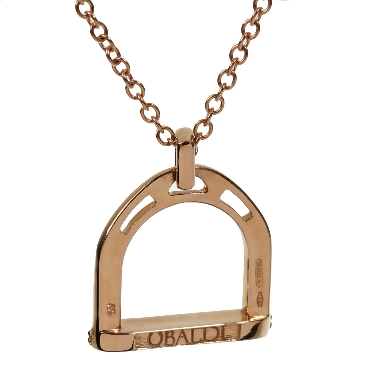 Estate Stirrup Rose Gold Diamond Necklace