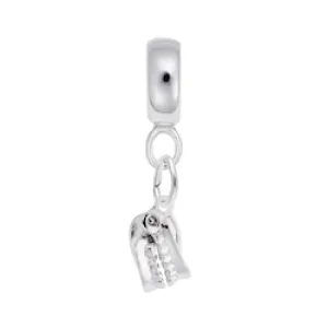 False Teeth Charm Dangle Bead In Sterling Silver