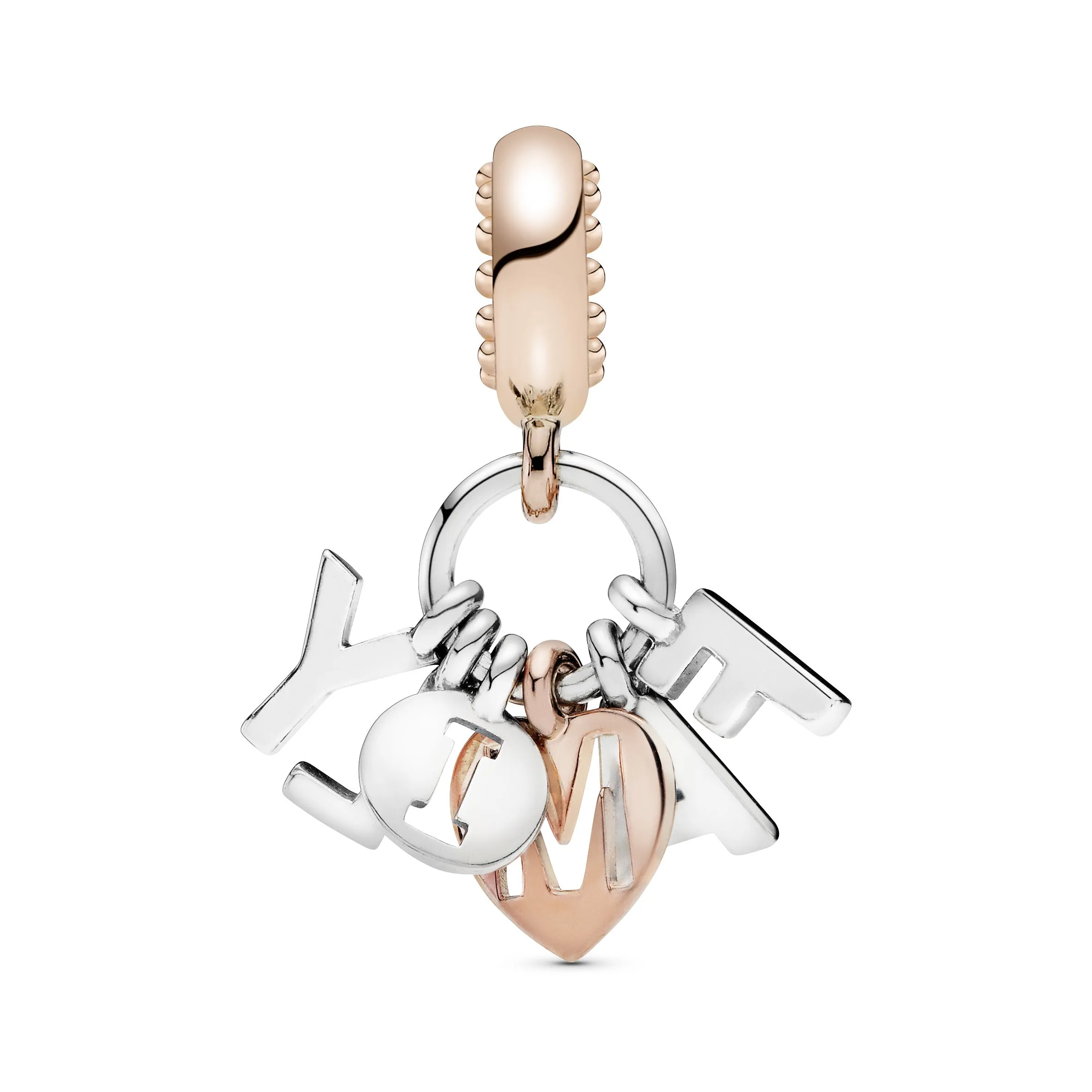 Family 14k Rose Gold-plated and silver dangle with clear cubic zirconia