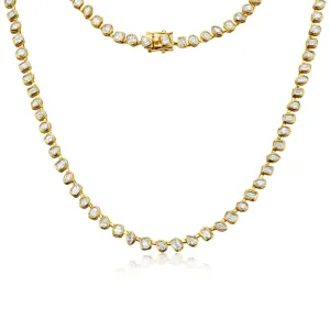 Fancy Multi Shape Diamond Necklace (8.40 ct.) Bezel Set in 18K Gold