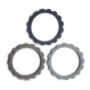 Flower Teething Bracelets 3 pack, Steel