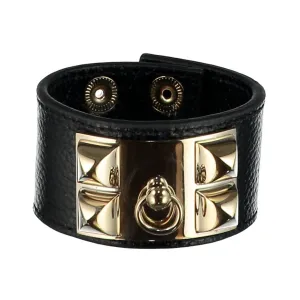 Frida Black Leather Cuff