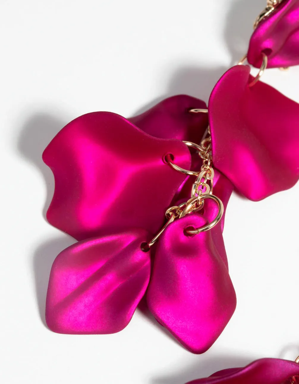 Fuchsia Petal Drop Earrings