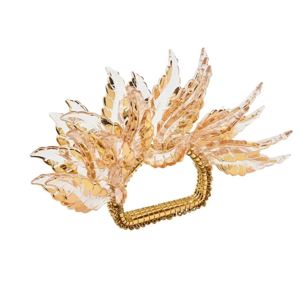 Gilded - Leaves Napkin Ring Gold (Set of 4)