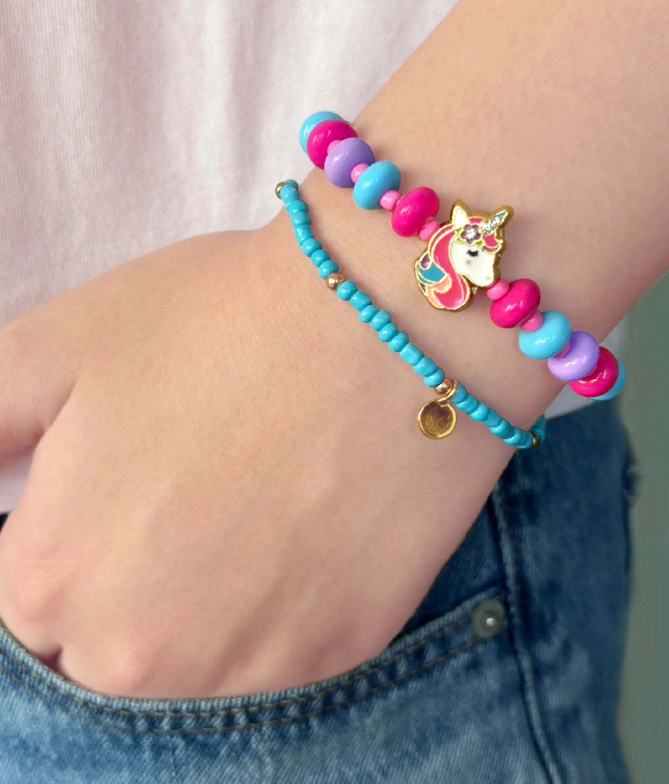 Girls Bracelet, Unicorn Sparkle - Bead Believer