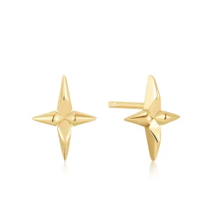 Gold Cross Stud Earrings