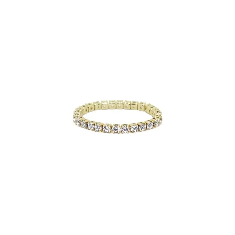 Gold CZ Stretch Ring