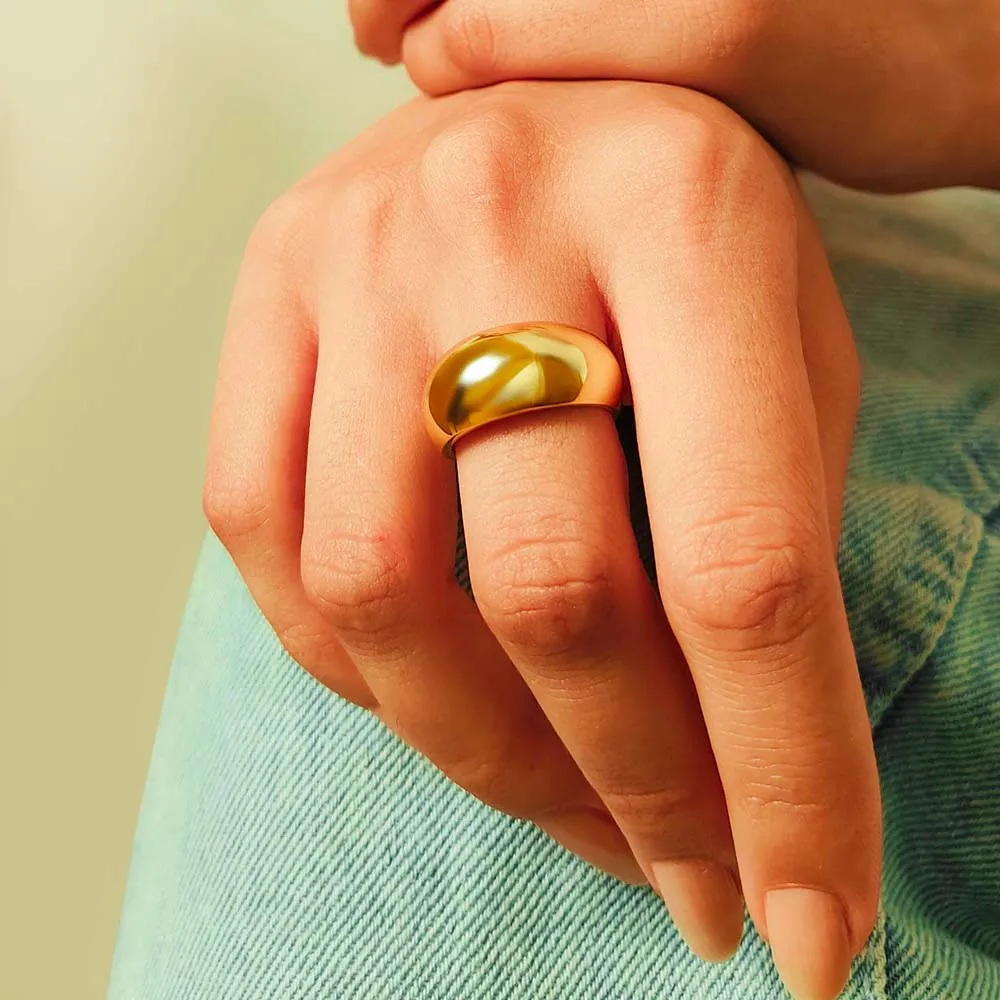 Gold Dome Ring in 9K Gold