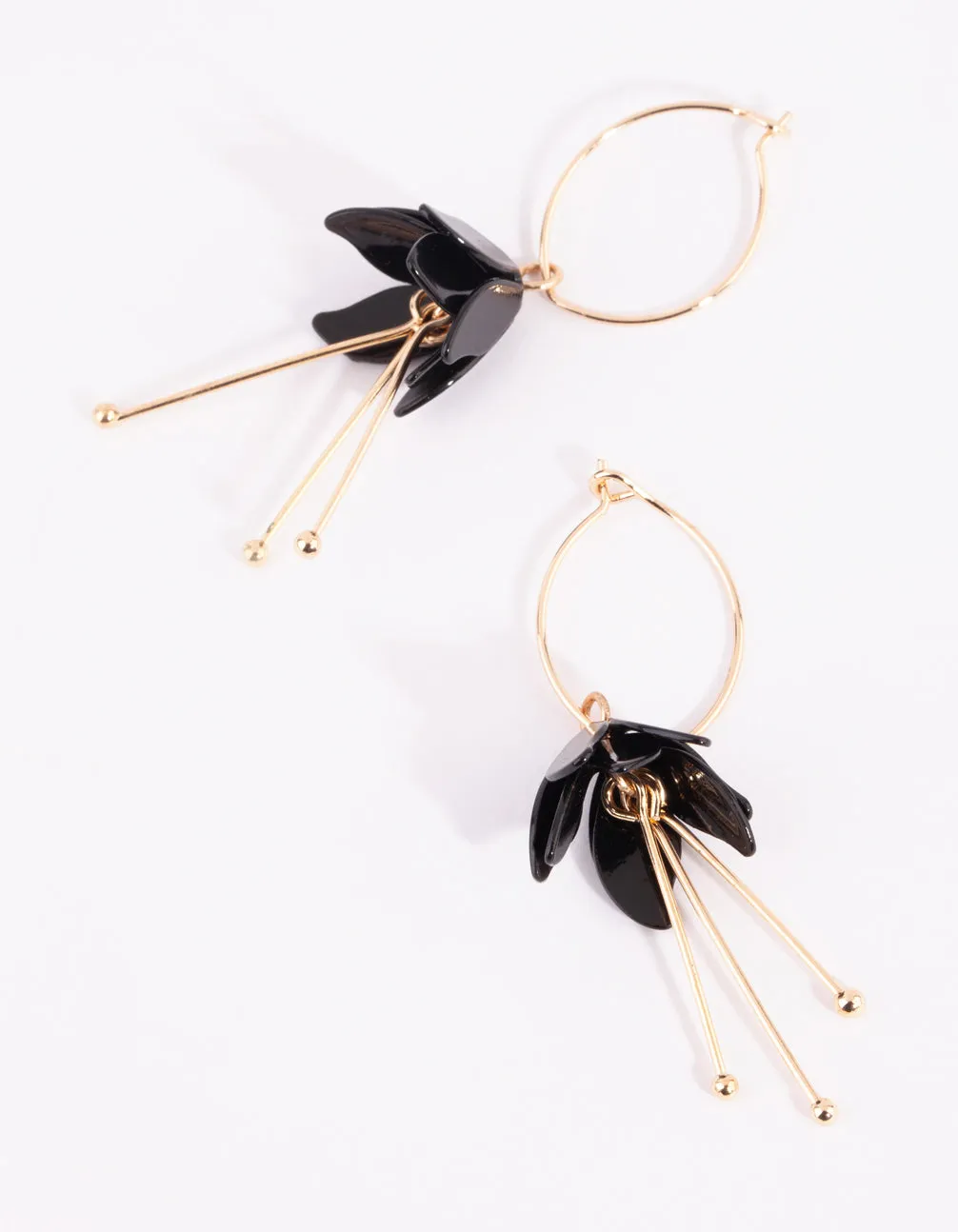 Gold Flower Drop Earrings