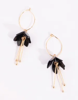 Gold Flower Drop Earrings