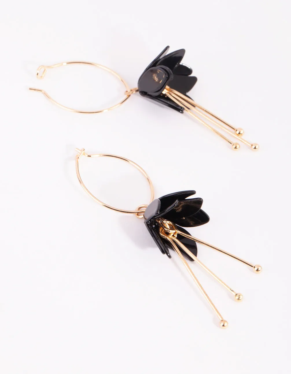 Gold Flower Drop Earrings