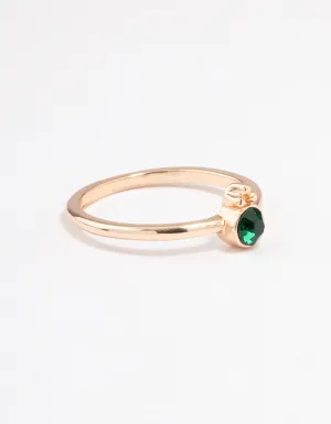 Green Round Beaded Ring