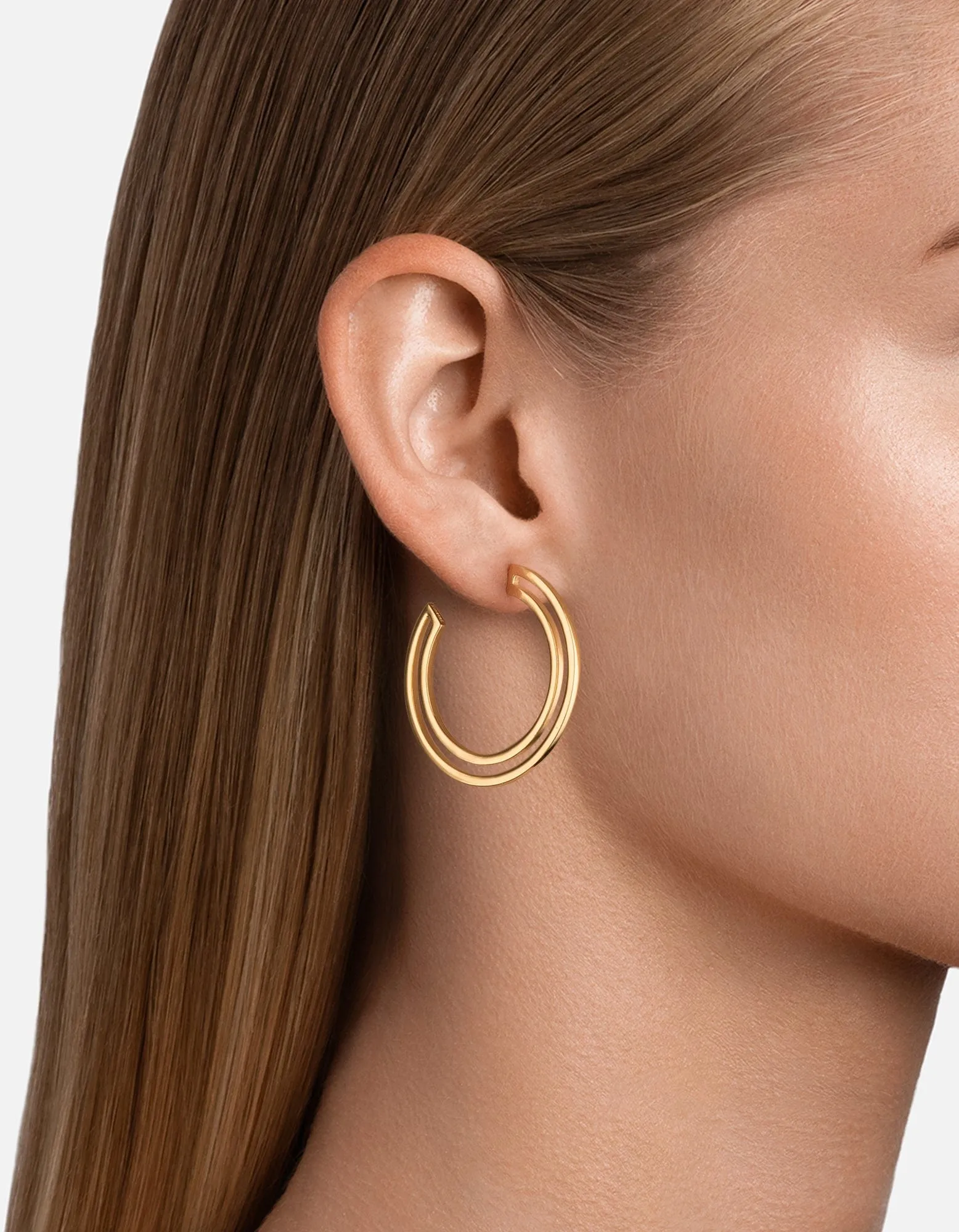 Hailee Hoop Earrings, Gold Vermeil