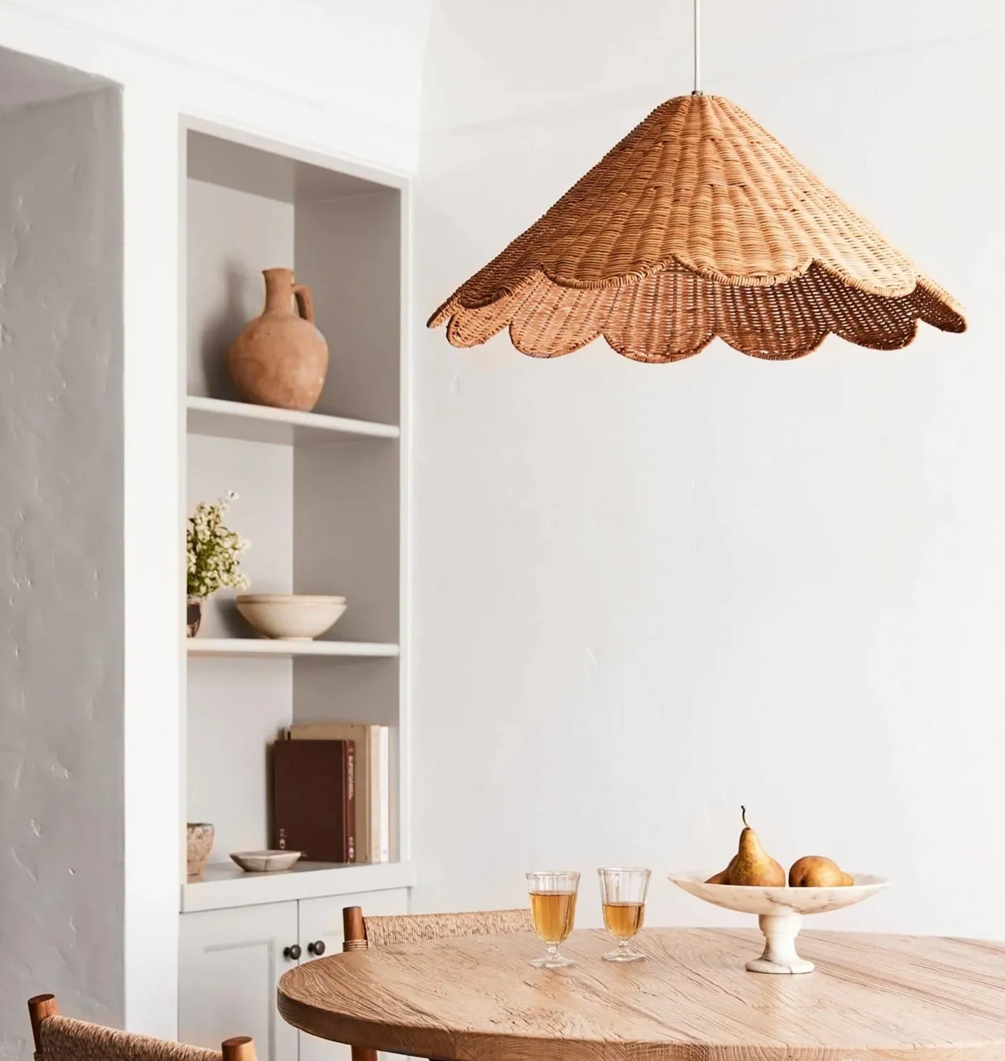 Hudson Rattan Scallop Pendant