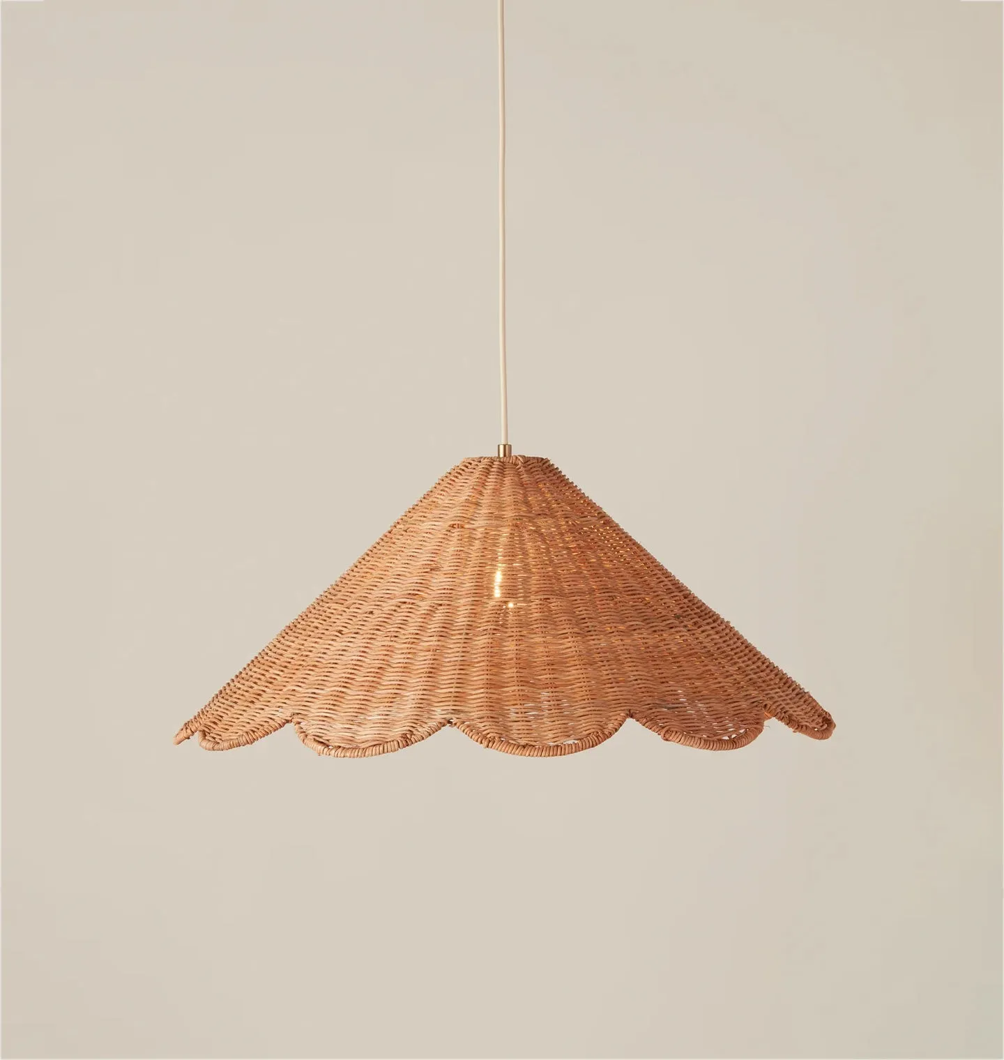 Hudson Rattan Scallop Pendant