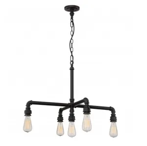 Industrial Bronze Finish 5-Lights Edison Chandelier