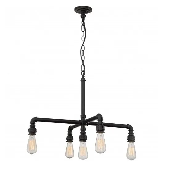 Industrial Bronze Finish 5-Lights Edison Chandelier