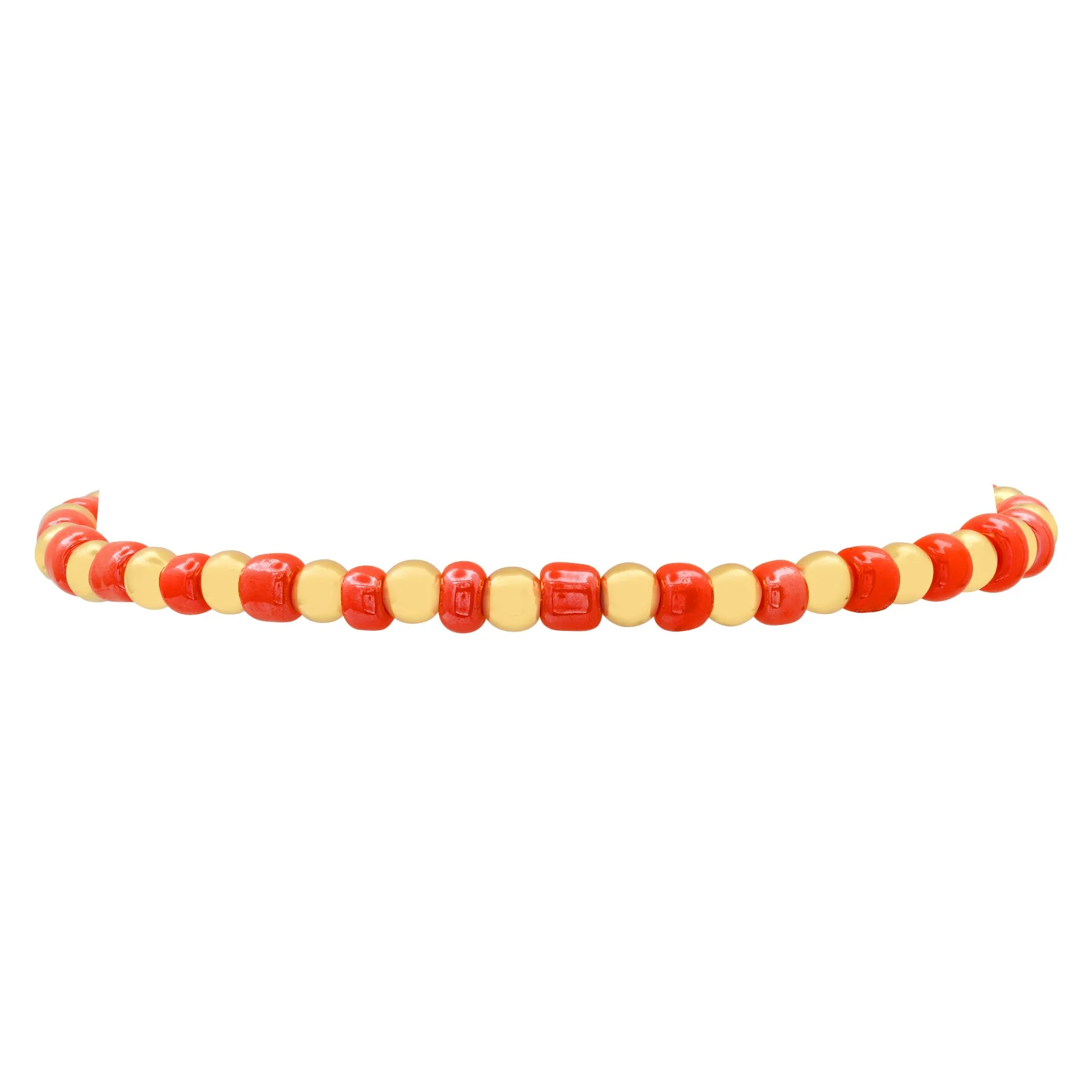 IRIDESCENT BALL STRETCH BRACELET GOLD & ORANGE