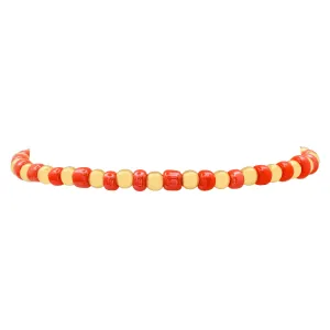 IRIDESCENT BALL STRETCH BRACELET GOLD & ORANGE