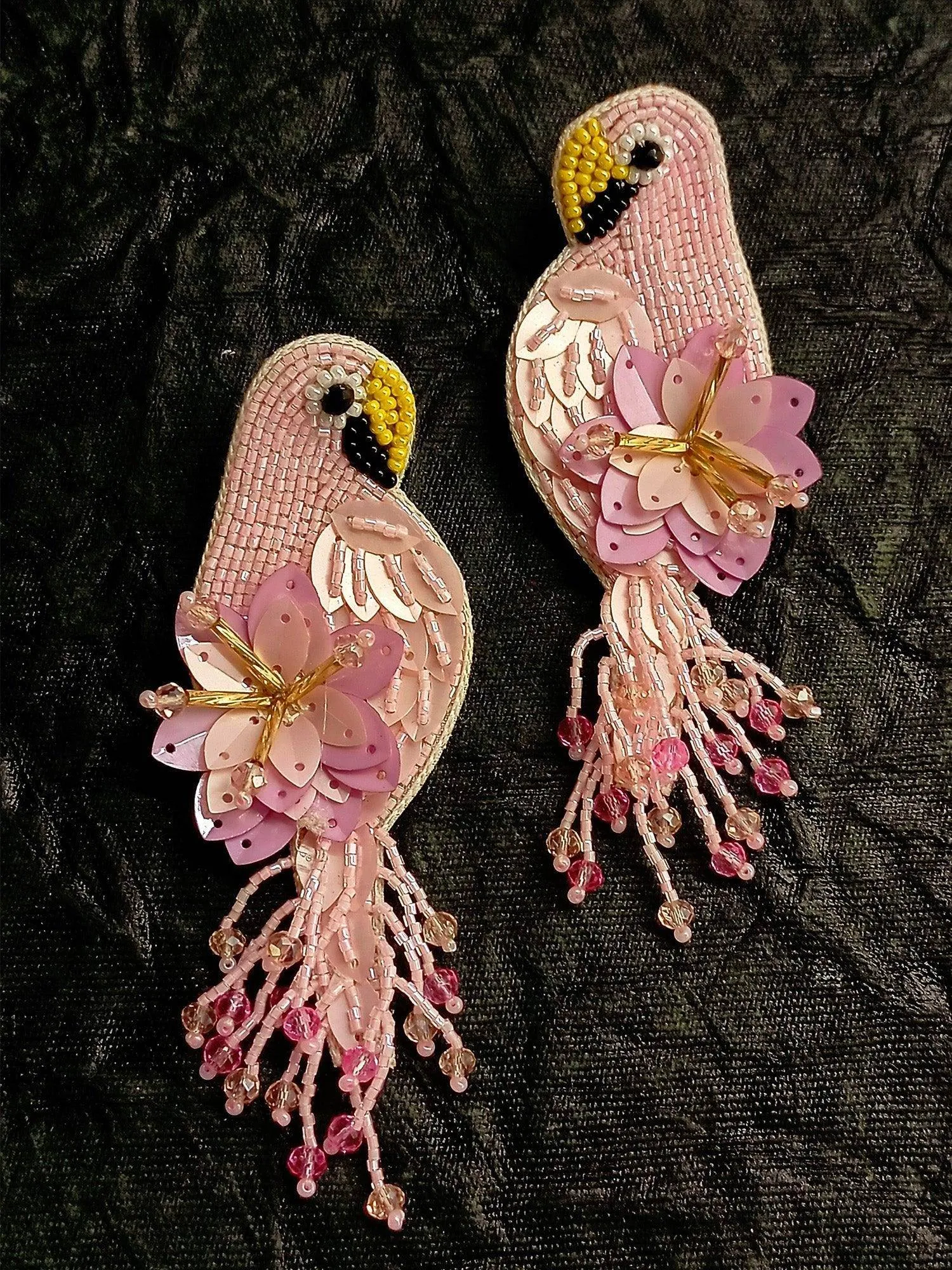 Irina Pink Bird Handmade Earrings