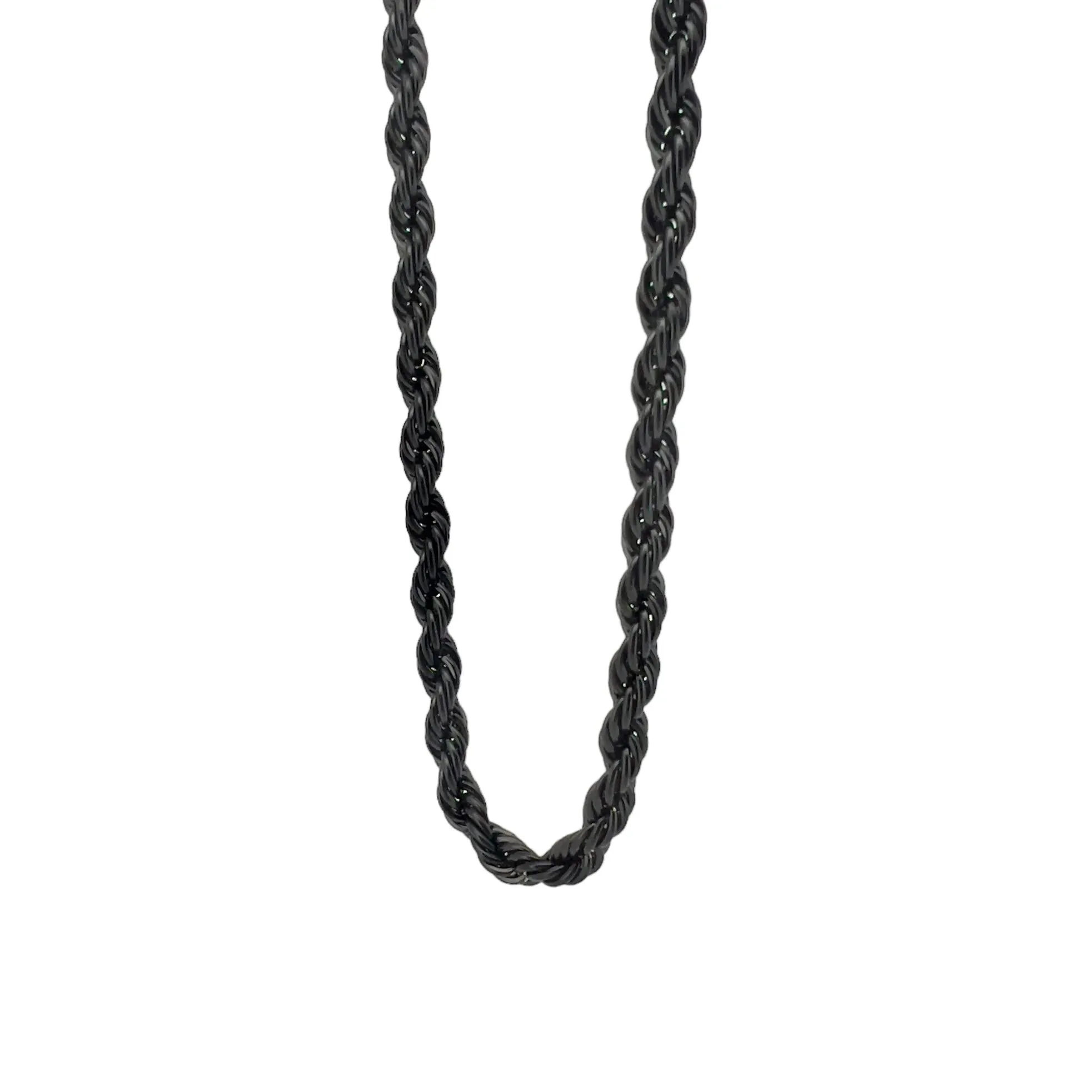 Isaiah Black Rope Chain Necklace