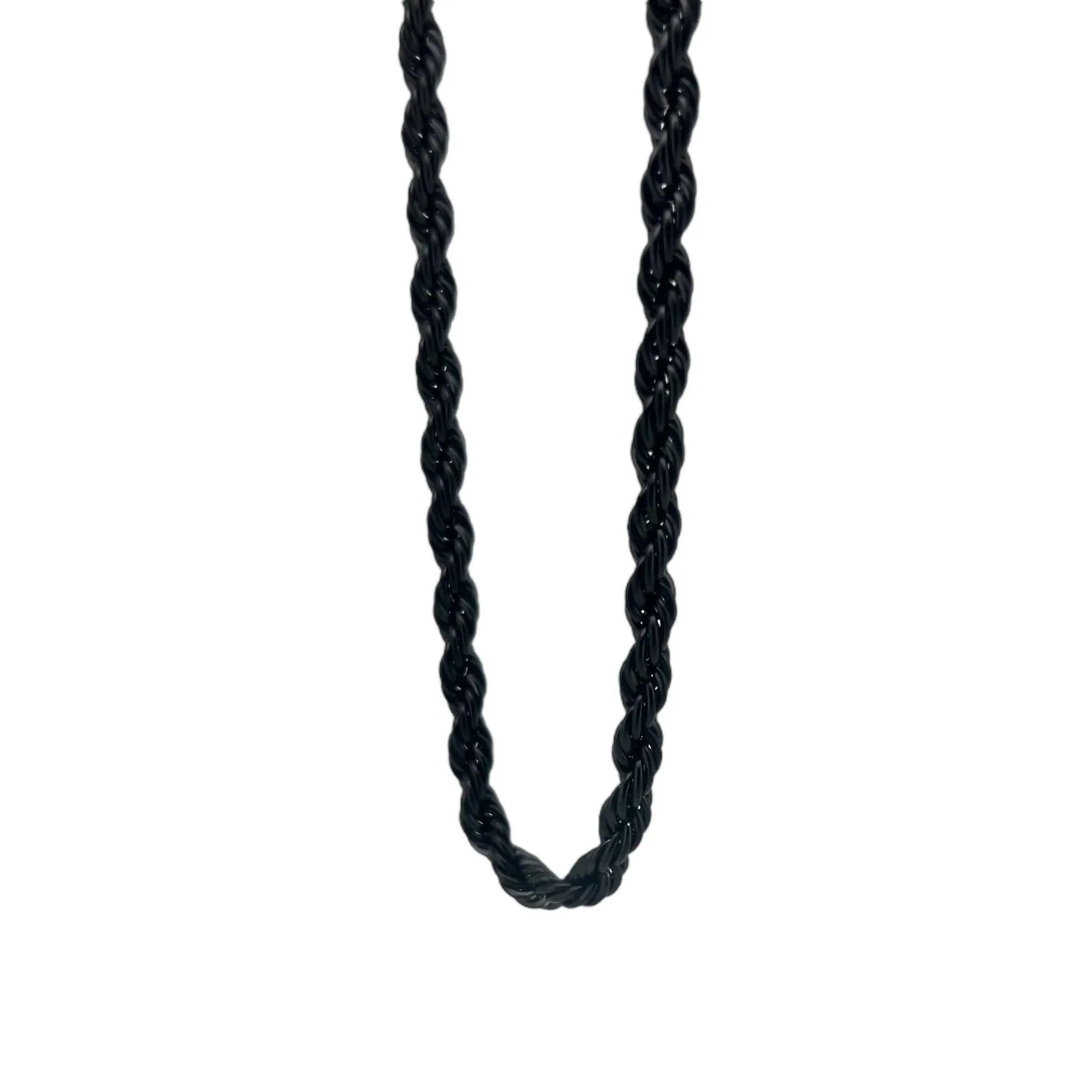 Isaiah Black Rope Chain Necklace