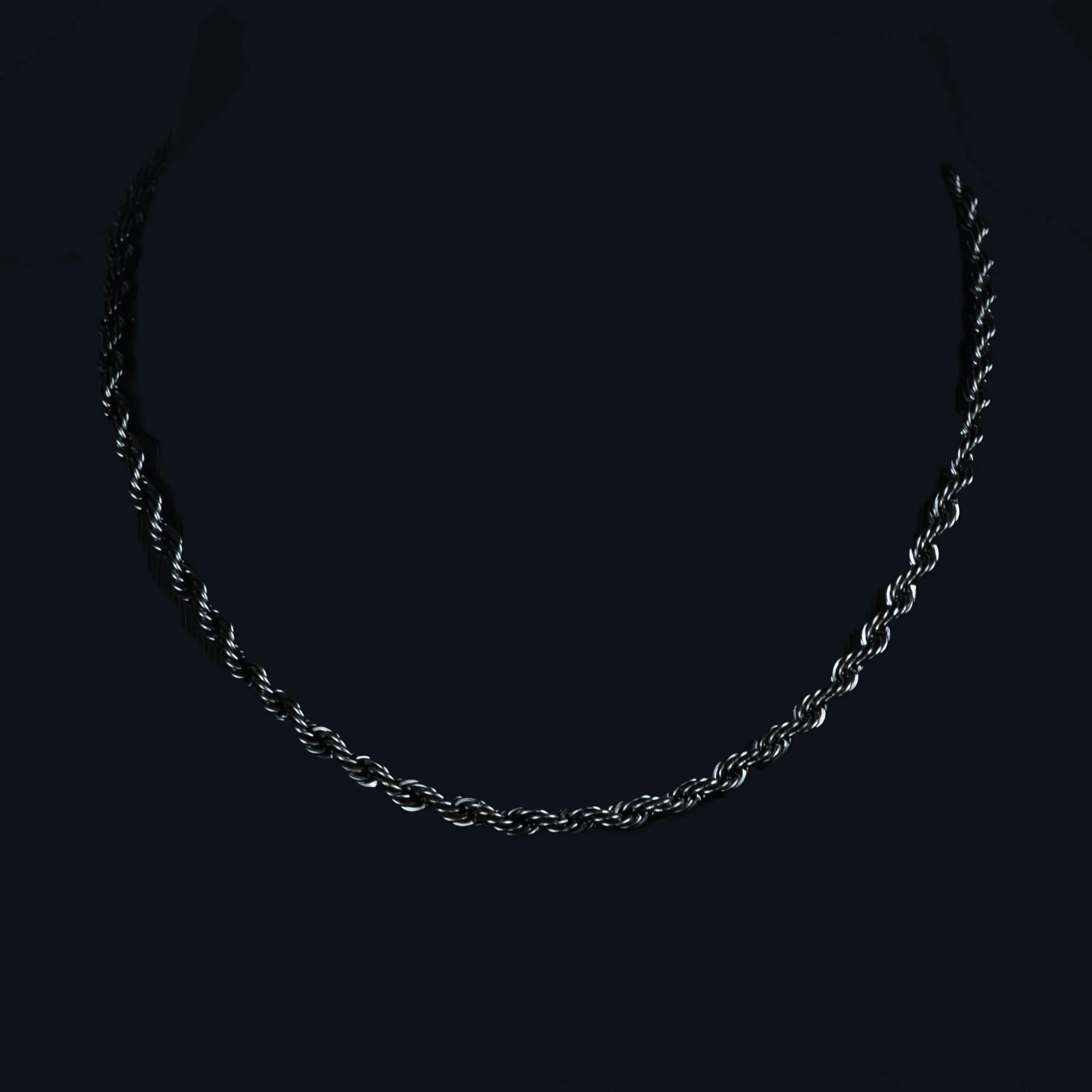 Isaiah Black Rope Chain Necklace