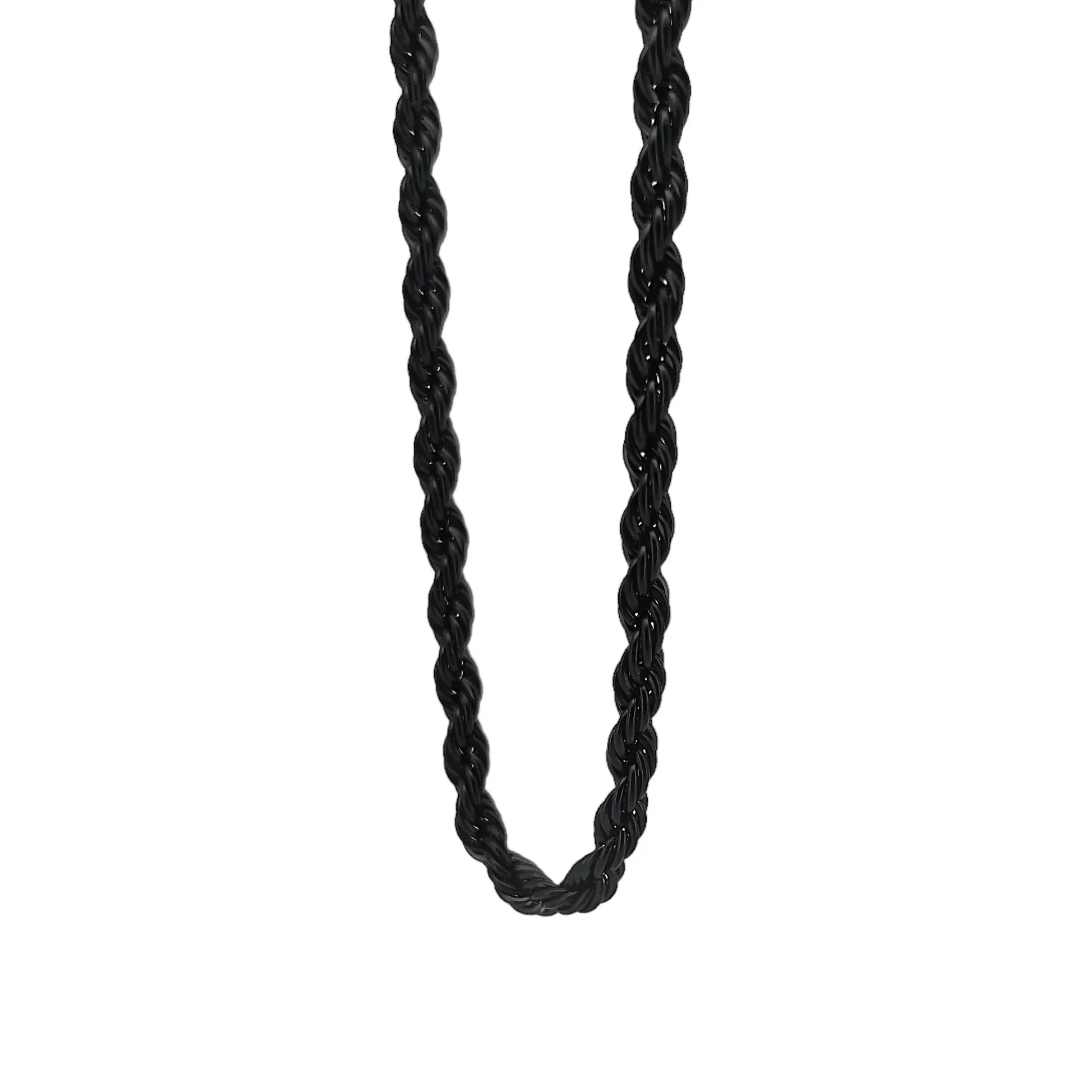 Isaiah Black Rope Chain Necklace