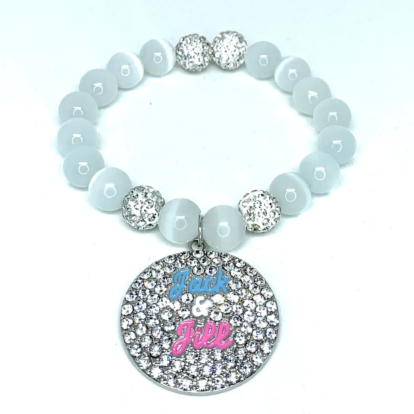 Jack and Jill Round Crystal Charm Bracelet