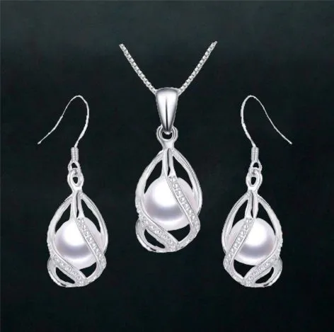 Khaleesi X - 925 Sterling Silver Freshwater Pearl Set