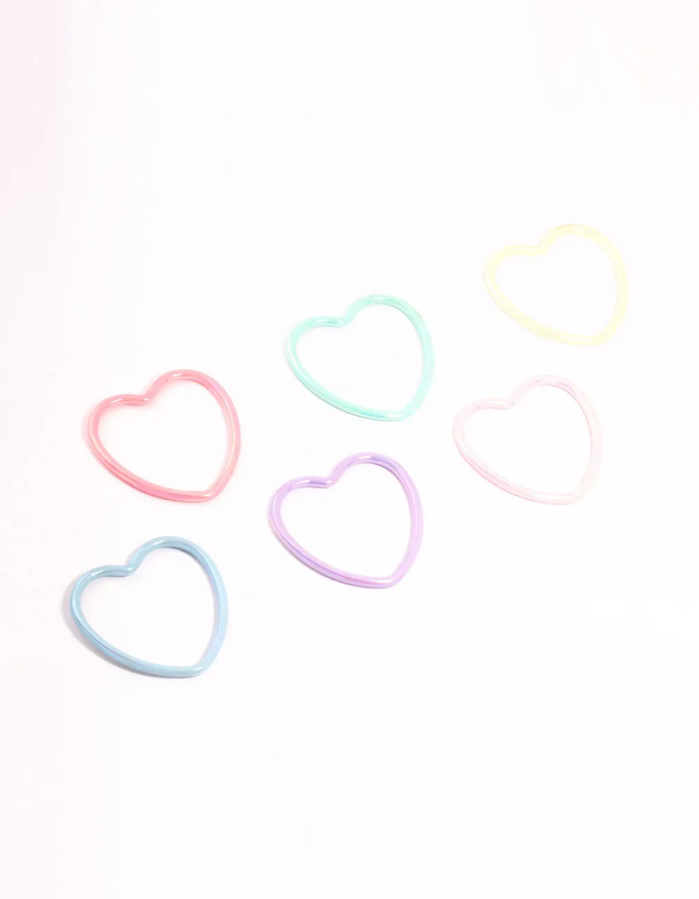 Kids Pastel Heart Bangles 6-Pack