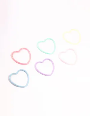 Kids Pastel Heart Bangles 6-Pack