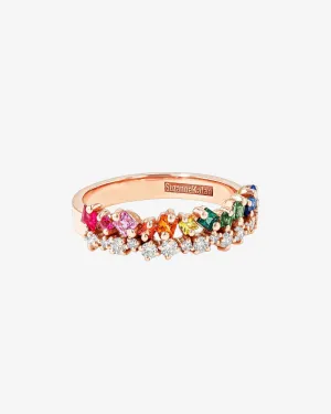 La Fantaisie Short Stack Rainbow Sapphire Half Band