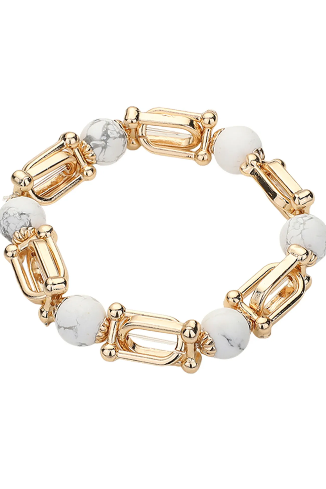 Ladder Chain Beaded Stretch Bracelet