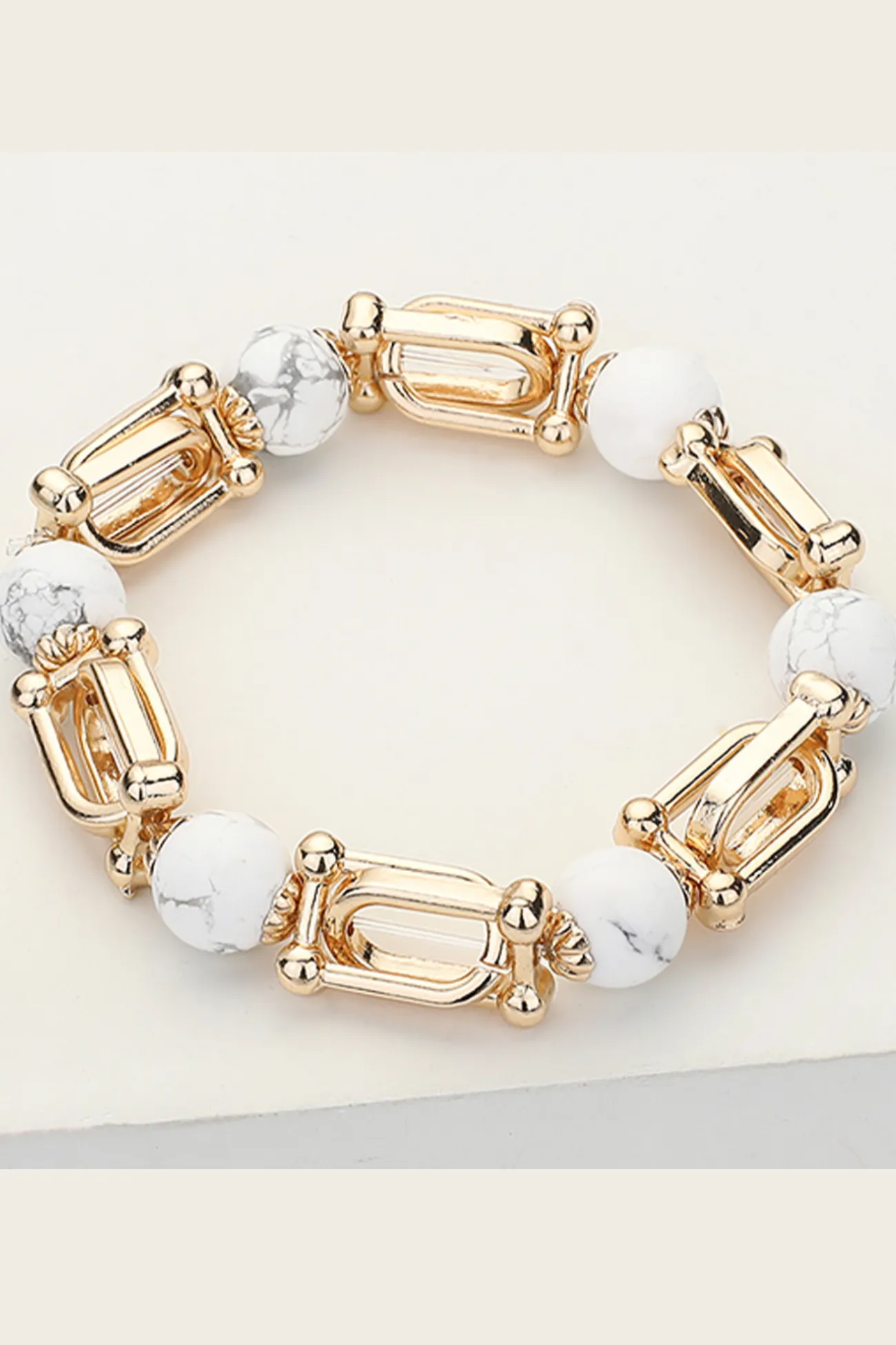 Ladder Chain Beaded Stretch Bracelet