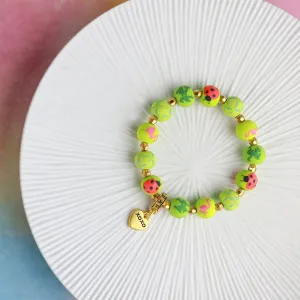 Ladybug Green Girls Bracelet