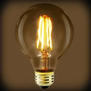 LED Filament Edison Light Bulb - G25 Globe - 7 Watt - Amber - 2200K