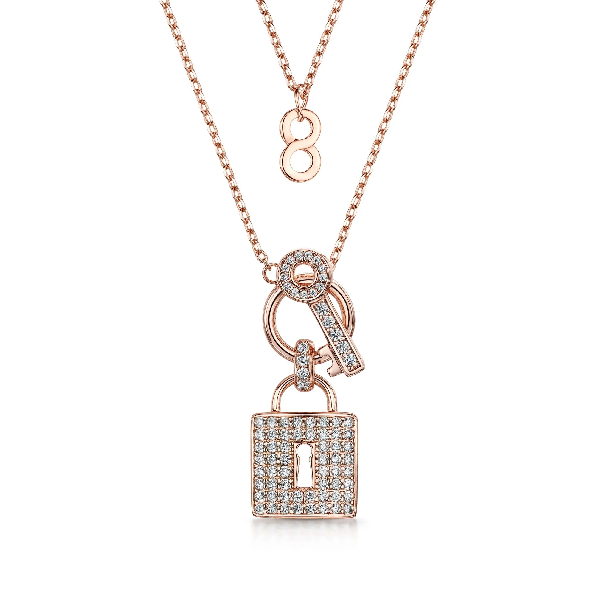 Lola pendant & earring set rose gold