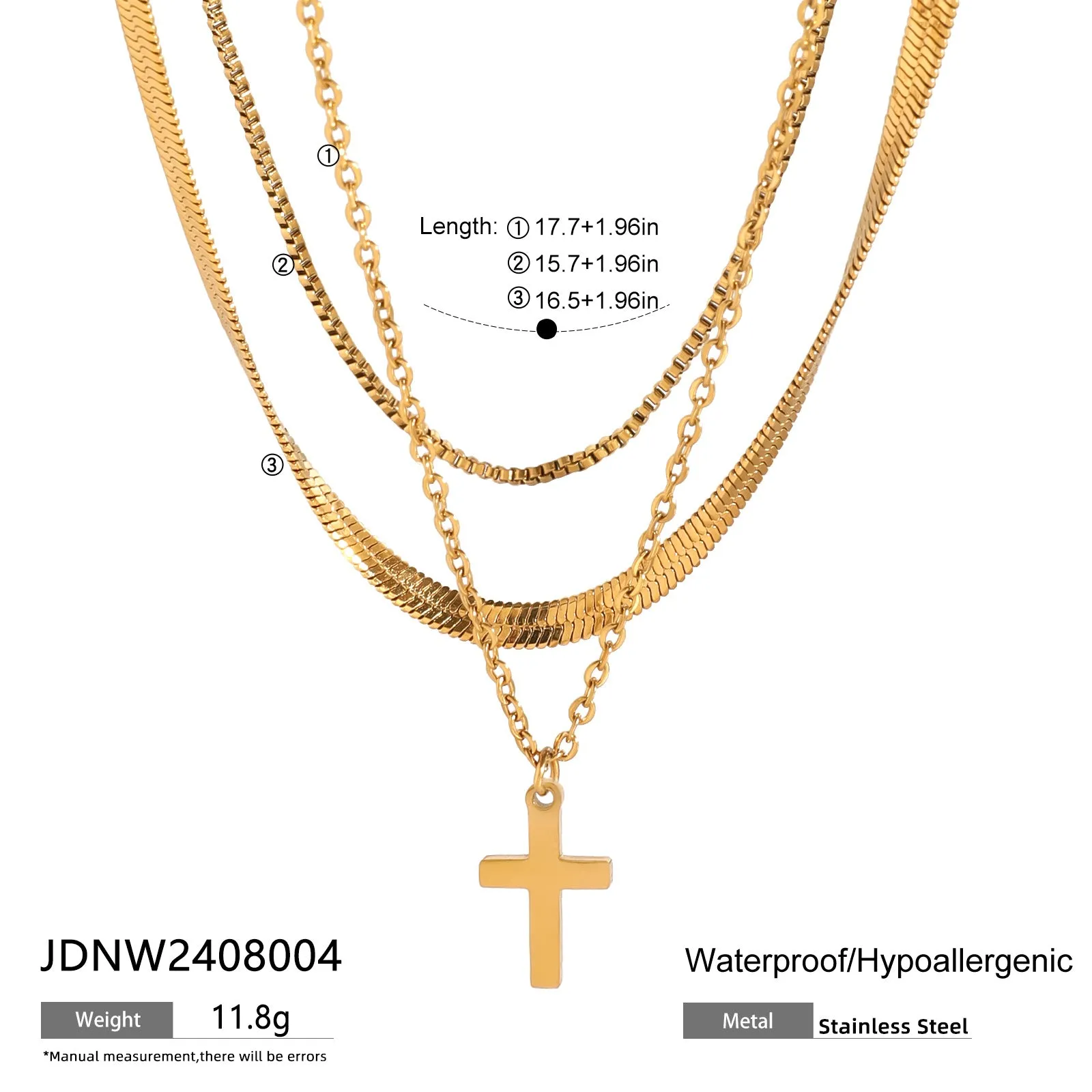 Luxurious Cross Stainless Steel Electroplating Necklaces