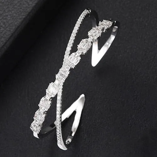 Luxury Stackable Bangle Cubic Zircon Crystal Bracelet