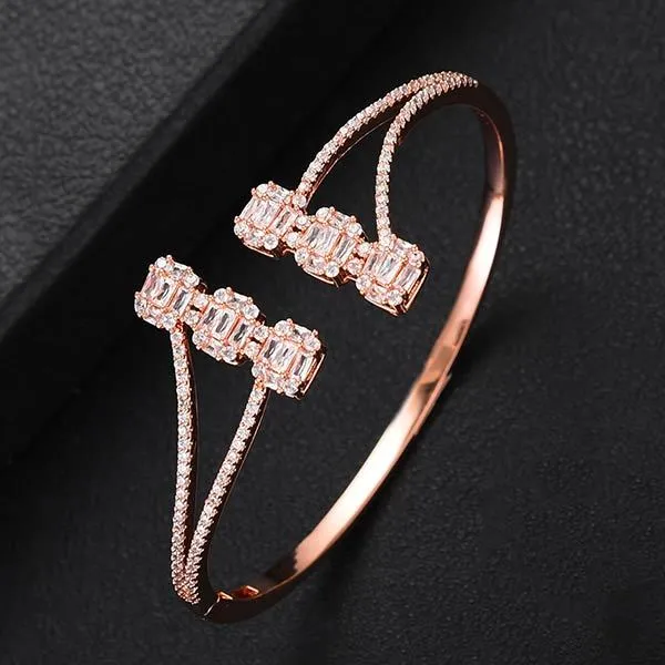 Luxury Stackable Bangle Cubic Zircon Crystal Bracelet