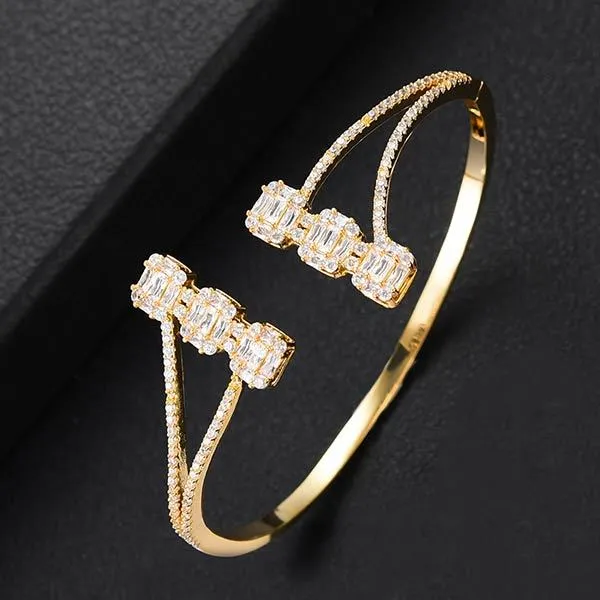 Luxury Stackable Bangle Cubic Zircon Crystal Bracelet